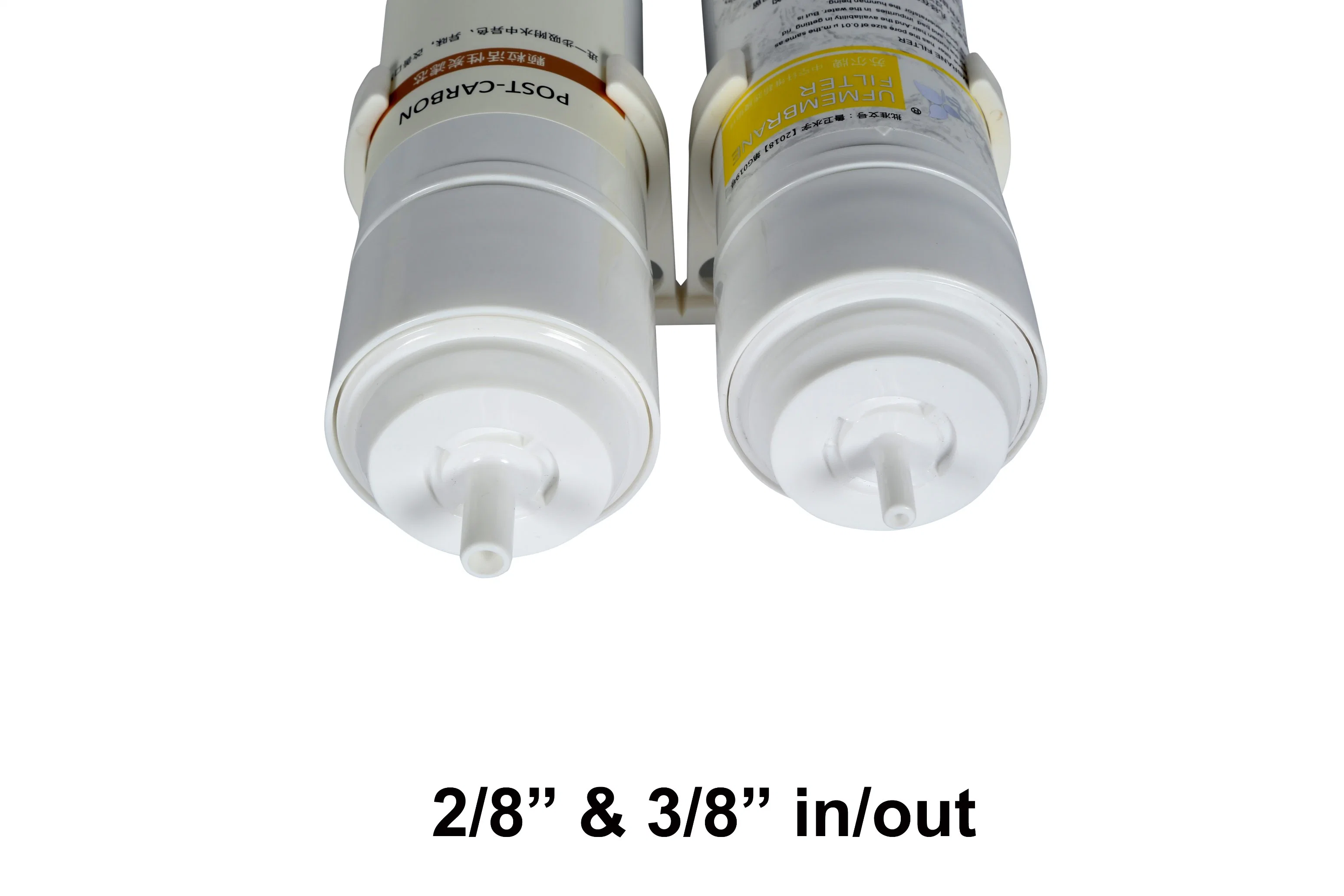 Wingsol 8 pouces Filtre à eau Corée, Type U, Raccord rapide d'entrée/sortie d'eau de 2/8" ou 3/8", Pression d'eau de 32 bars, PP/GAC/CTO/UF/RO/Résine/PC, Usine OEM.