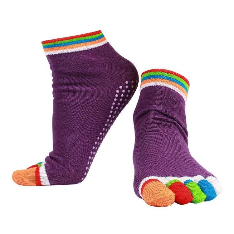 High quality/High cost performance  Cool Anti-Slip Colorful Sports 5-Toe Yoga Sock