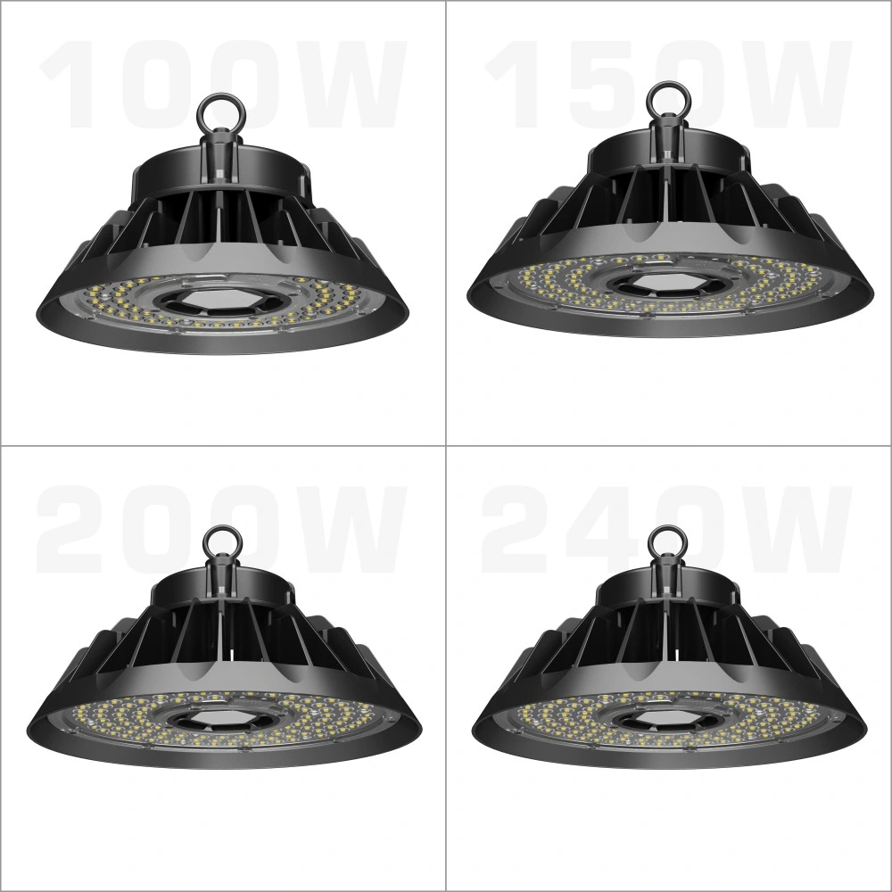 La poussière 150W Highbay 22500LM Lampe LED de haute qualité de haute qualité à plat haute puissance 120 W 150 W Watt UFO Haut de la baie de lumière à LED pour l'industrie Exposition d'entrepôt