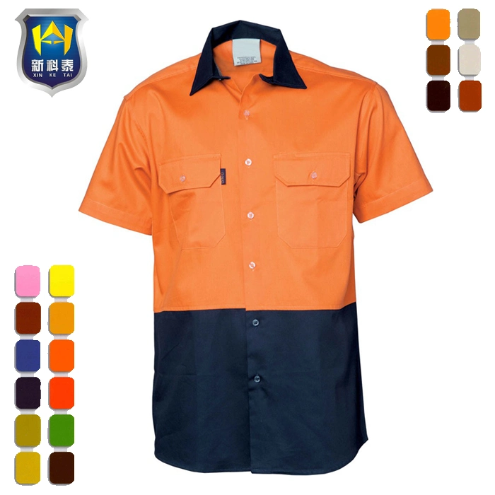 Perfure manga curta Hi Vis 3m fita refletiva Camisola de trabalho