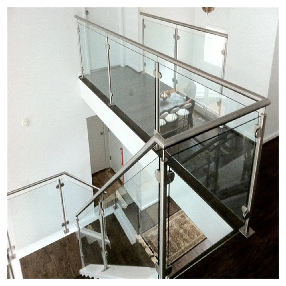 Modern Staircase Handrail Design Indoor Stainless Steel Railing Glass