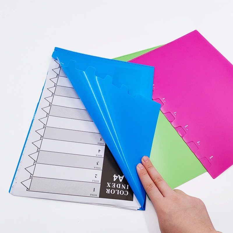 Factory Custom Print Classification A4 Plastic PP Classification Bag Office Supplies Clear L Shape File Folder A4 L Shape File Folder