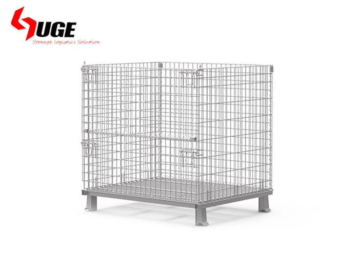 Industrial Warehouse Welded Collapsible Wire Mesh Container Stacking Storage Steel Stackable Storage Bin