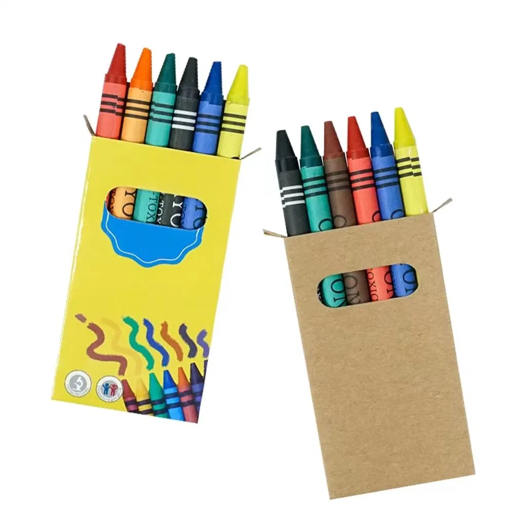 6 Colors Crayon Drawing Pen Multi Color Non-Toxic Custom Crayon School and Office Multi Color Crayon