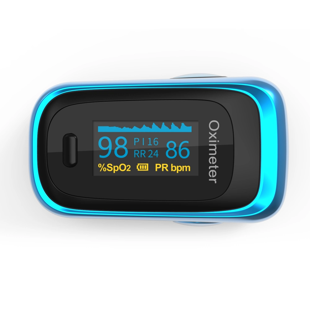 CE-zertifiziertes Fingerclip-Oximeter mit dem besten Fingertipp-Puls Oximeter mit zweifarbiger OLED-Anzeige