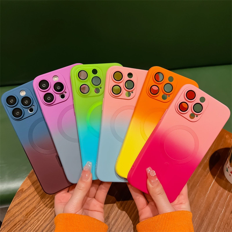 Proteção de lente em cores Gradient proteção magnética para telemóvel para Samsung IPhone 14 PRO Max