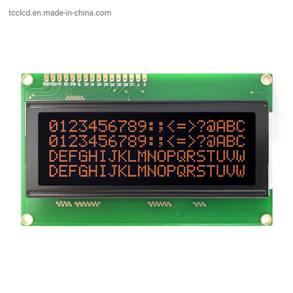 Pantalla de caracteres 20X4 personalizada con efecto de pantalla OLED de película negra SPI/I2C/paralelo Interfaz 2004 módulo LCD monocromo