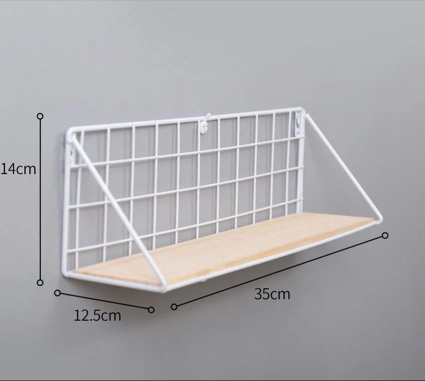 Metall Holz Schlafzimmer Organizer Hängende Wand Lagerung Regal Display Rack