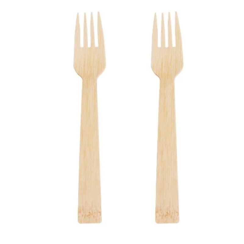 Biodegradable Eco Bamboo Forks Disposable Bamboo Cutlery Set Tableware Serving