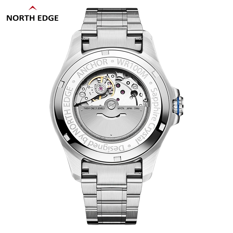 North Edge Anchor mechanische Uhr Stahluhr 100m Wasserdicht