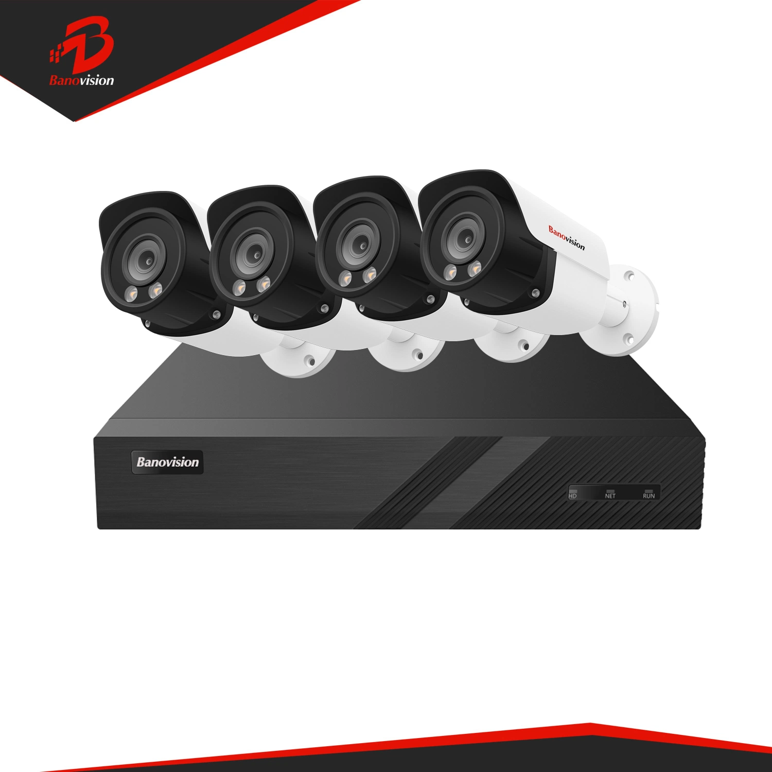 6MP CCTV Seguridad sistema de Cámara IP 4 Canal Poe NVR Kit con visión nocturna en color por infrarrojos