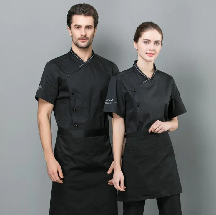 Factory Supply 4 in 1 Men's High quality/High cost performance Restaurant Workwear Chef Uniform with Custom Embroidery Logo