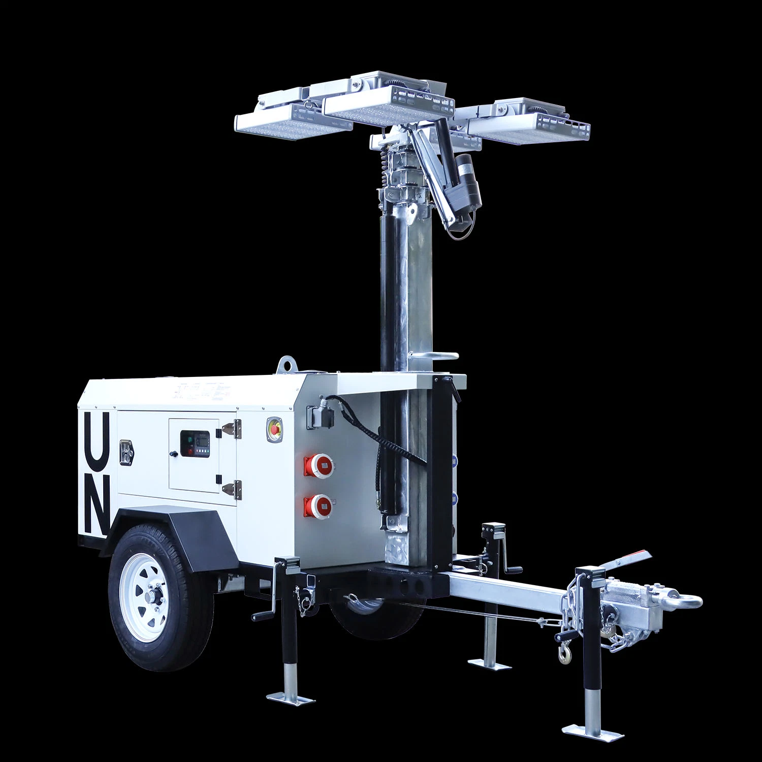 Trailer-Mounted Diesel Generator Perkins Power Mobile Light Tower with Original Kubota Power