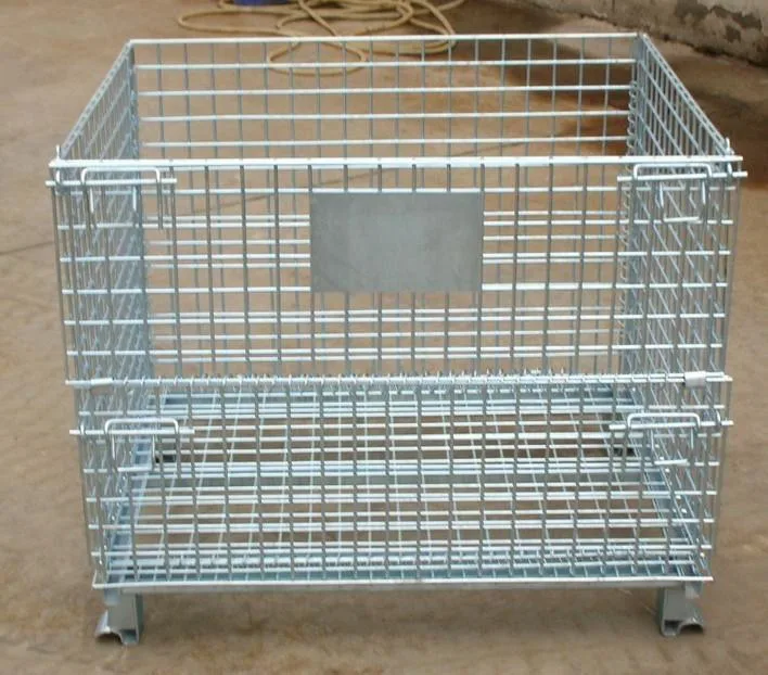 Fpyx Series Heavy Load Stacking Folded Sides Galvanized Wire Mesh Pallet Container