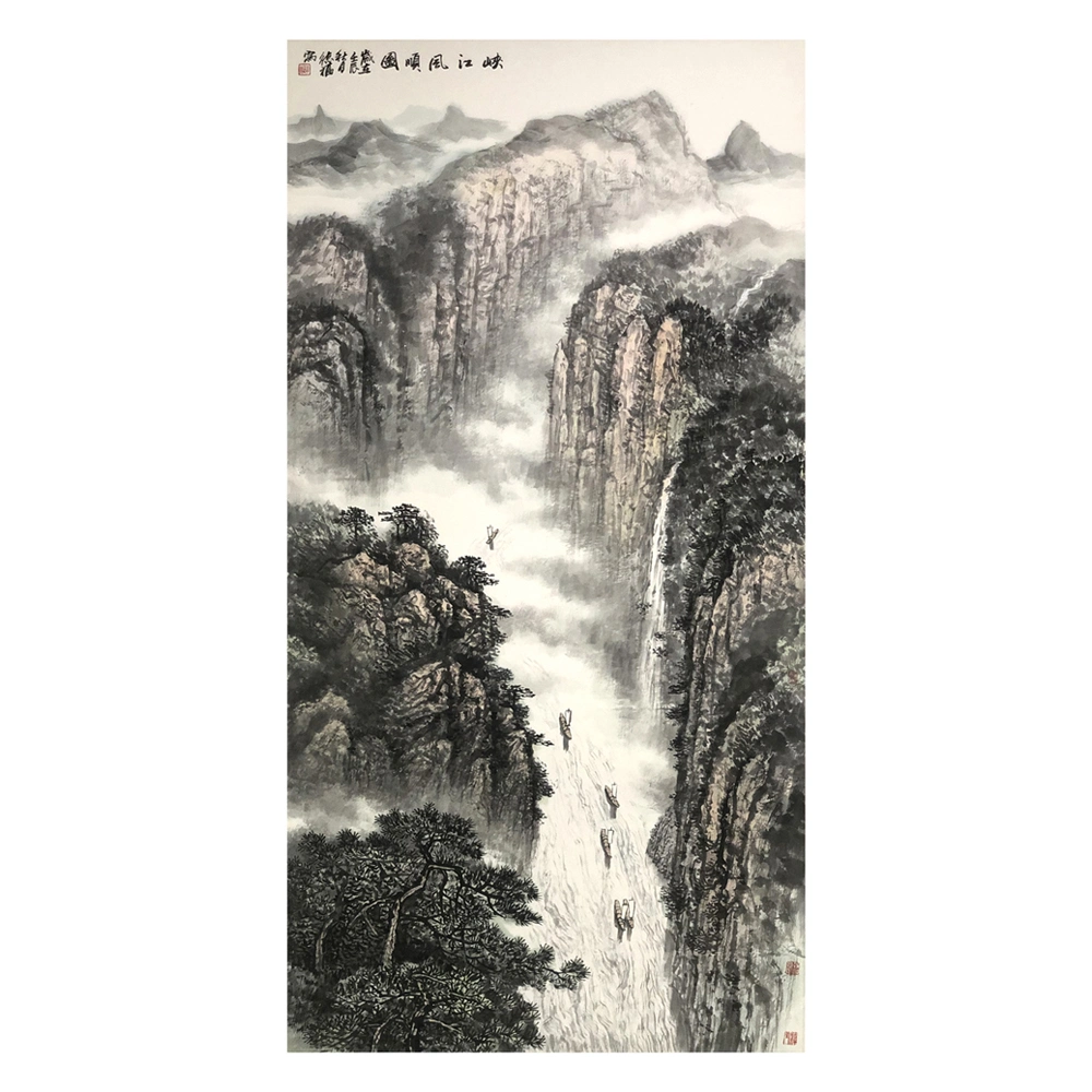 Handmade Traditional Chinese Painting Wall Art Modern Black and White Landscape Artwork