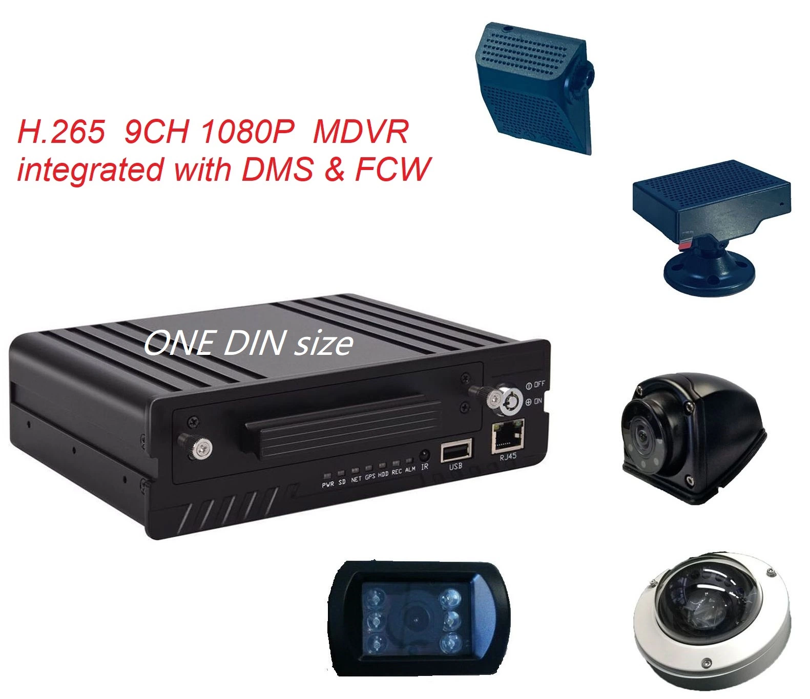 HD 1080p un DIN Mobile DVR 4G Adas Ai Pedestrian Detección