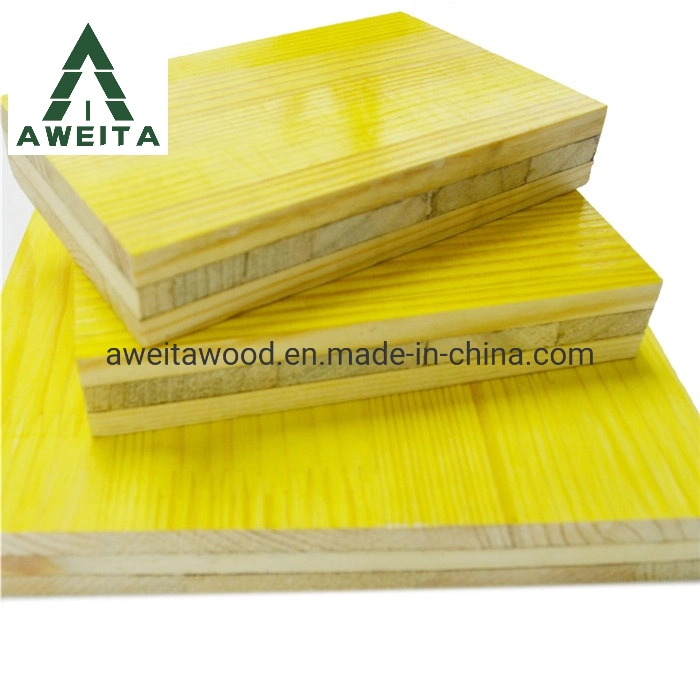 China Factory 3 Ply Shuttering Plywood Panel Yellow Color Formwork Construction Wood Material