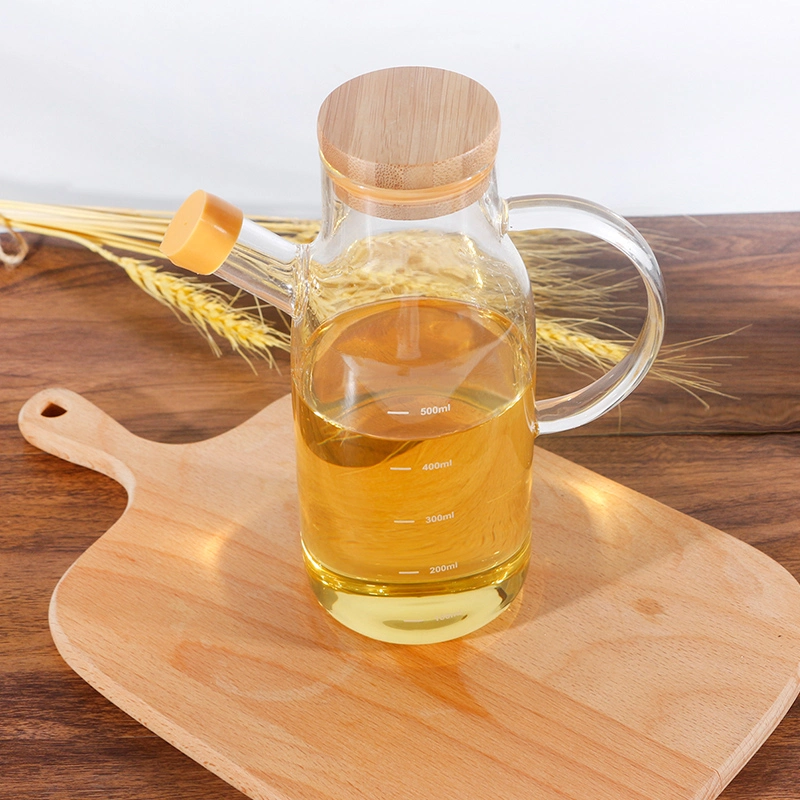 Heat-Resistant High Borosilicate Glass Oil Vinegar Pot with Cork Double-Ended Household