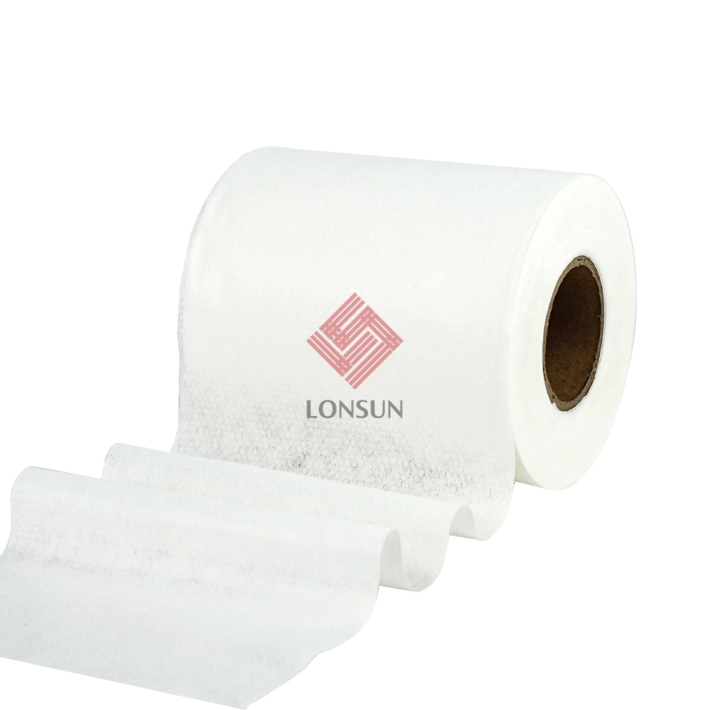 Embossed Cross Fiber Spunlace Nonwoven Fabric Wet Wipes Materials Cotton Tissue Plain Polyester Non Woven Fabric