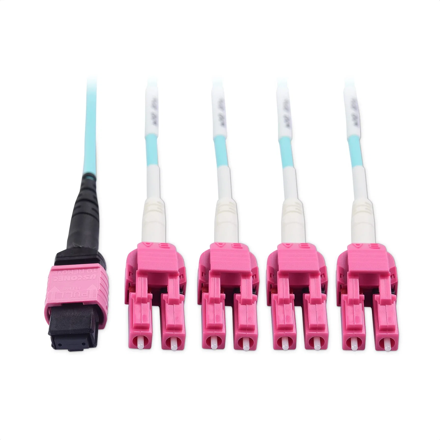 MTP to 4 X LC / 8 Fiber 10GB 40GB 50/125 Om4 Ofnp Multimode Fiber Optic Breakout Cable - Compatible with MTP/Mto Connectors