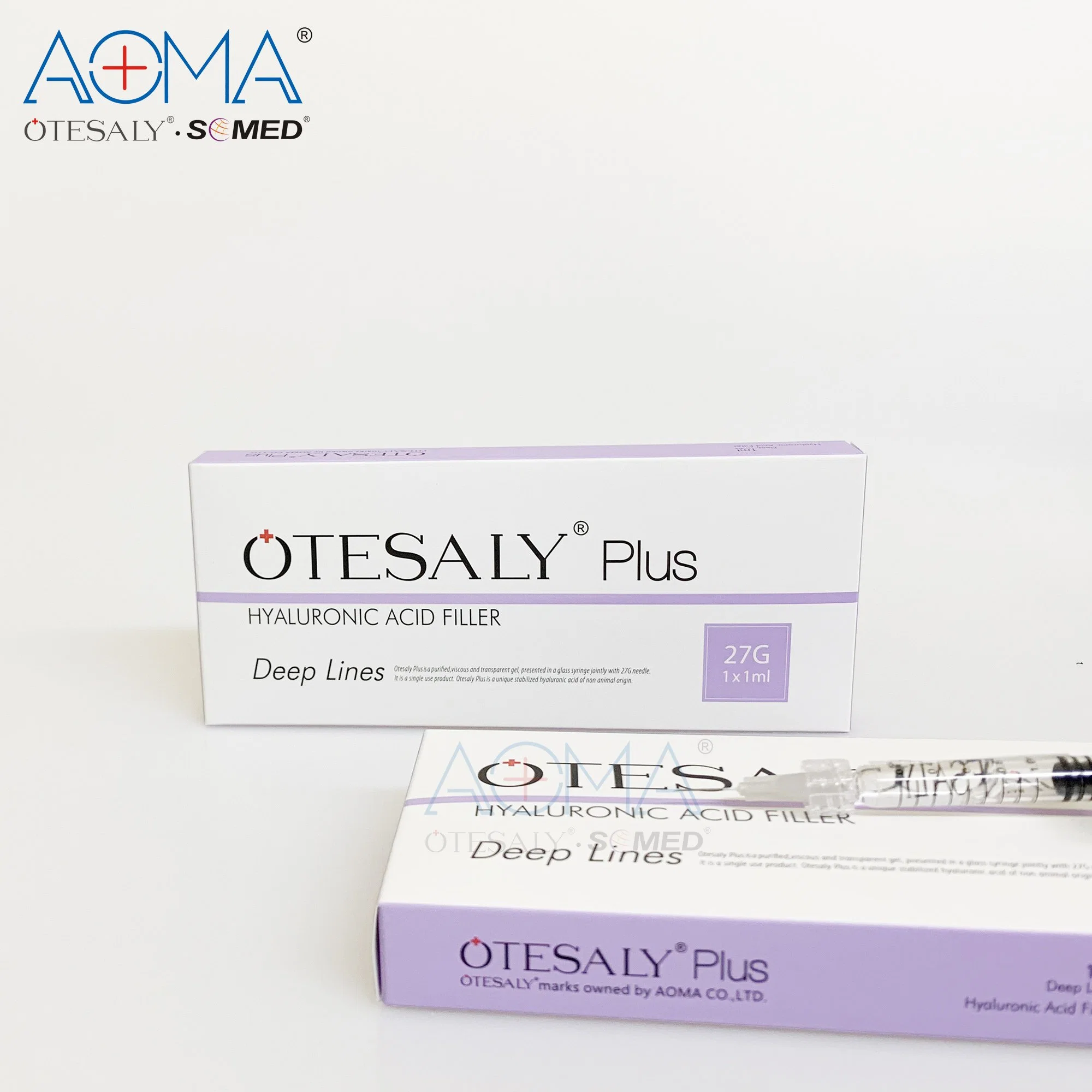 Linha profunda de 1 ml com melhor qualidade CE Aoma Otesaly Plus Bdde Hyluronic ácido OEM Tear olho rasgo cocho bochechas cuidado facial Enchimento dérmico de lábios injetável anti-enrugamento