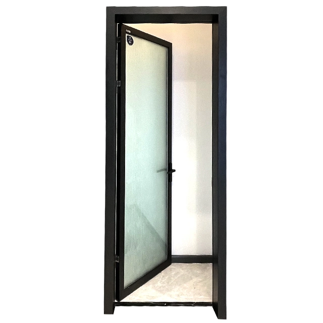 Carved Design Frosted Glass Toilet Door Bathroom Door Aluminum Hollow Glass Casement Door