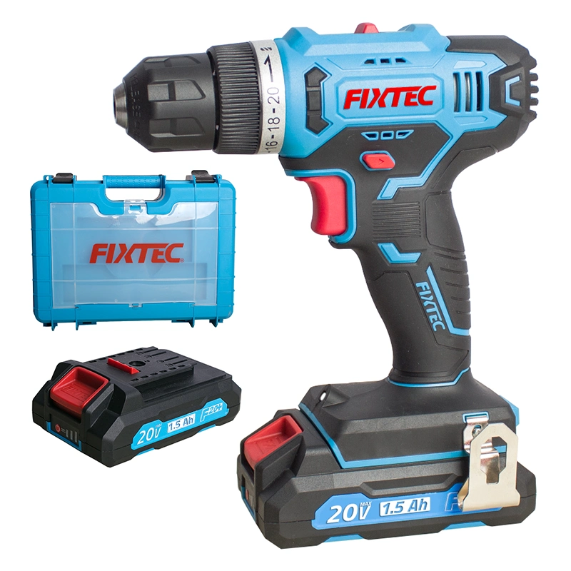 Fixtec Power Tools Drill 20 в, литий-ионный аккумулятор, 2 x 1500 мА/ч, ударомощный, электрич Аккумуляторная дрель