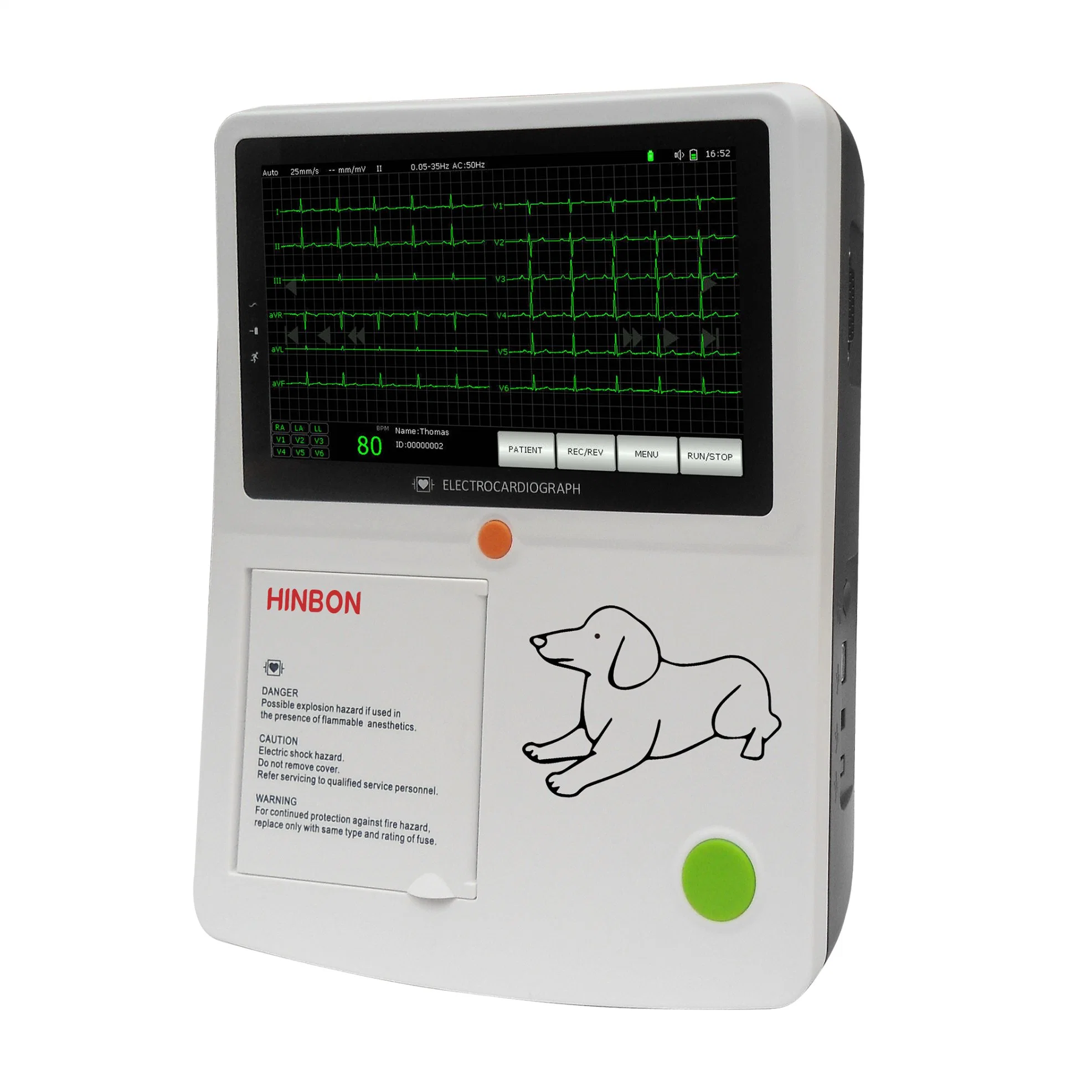 Electrocardiógrafo de 3 canales veterinaria portátil digital completa máquina de ECG de Animal (THR ECG-3)