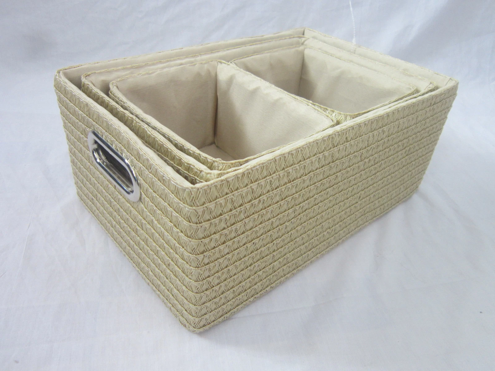 4 Correia PP Hand-Woven Eco-Friendly Compartimento de Armazenamento Box