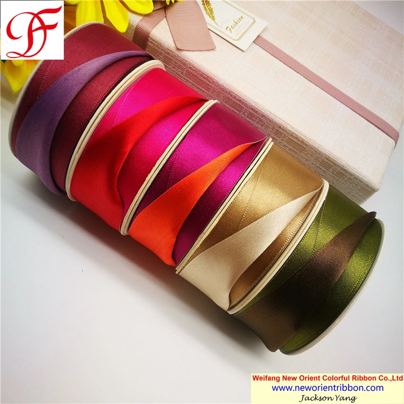 Factory Wholesale/Supplier Customized/OEM Two-Color/ Bicolor Double Face Satin Ribbon for Bows/Decoration/Wrapping/Gifts Packing