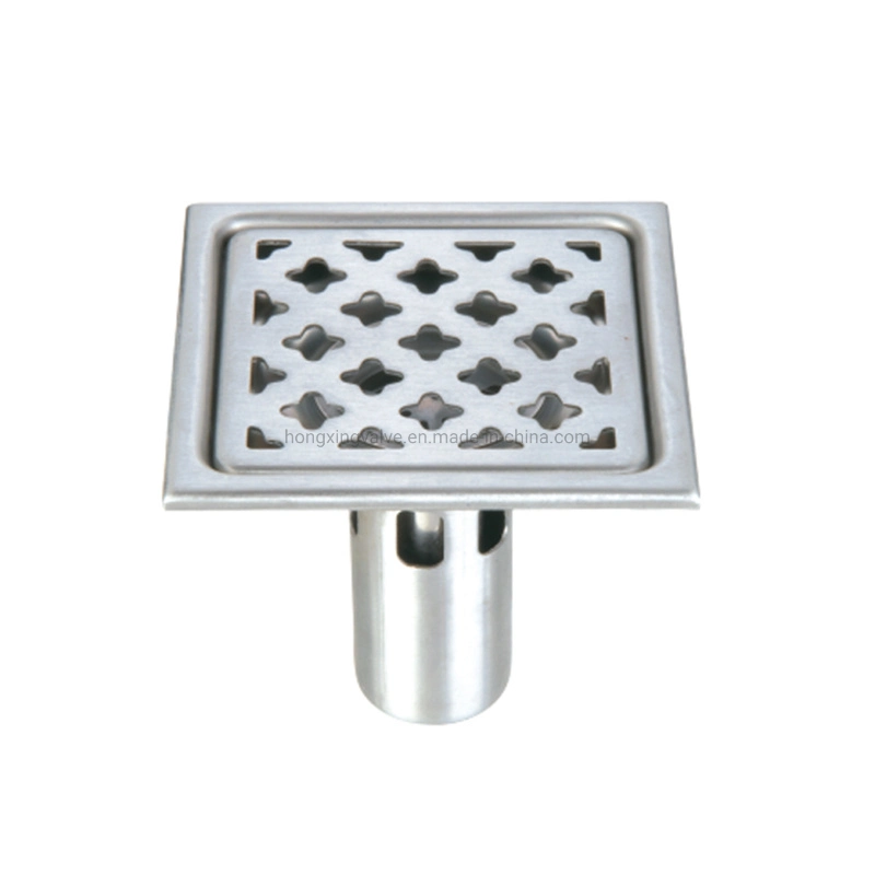 Bathroom Chromed Steel Square High quality/High cost performance  China Brass Floor Drain