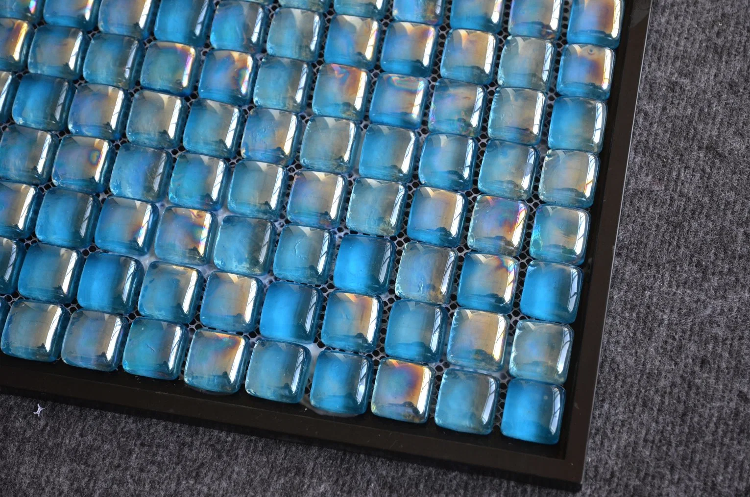 American Style Standard Bright Blue Glass Crystal Mosaic Tile