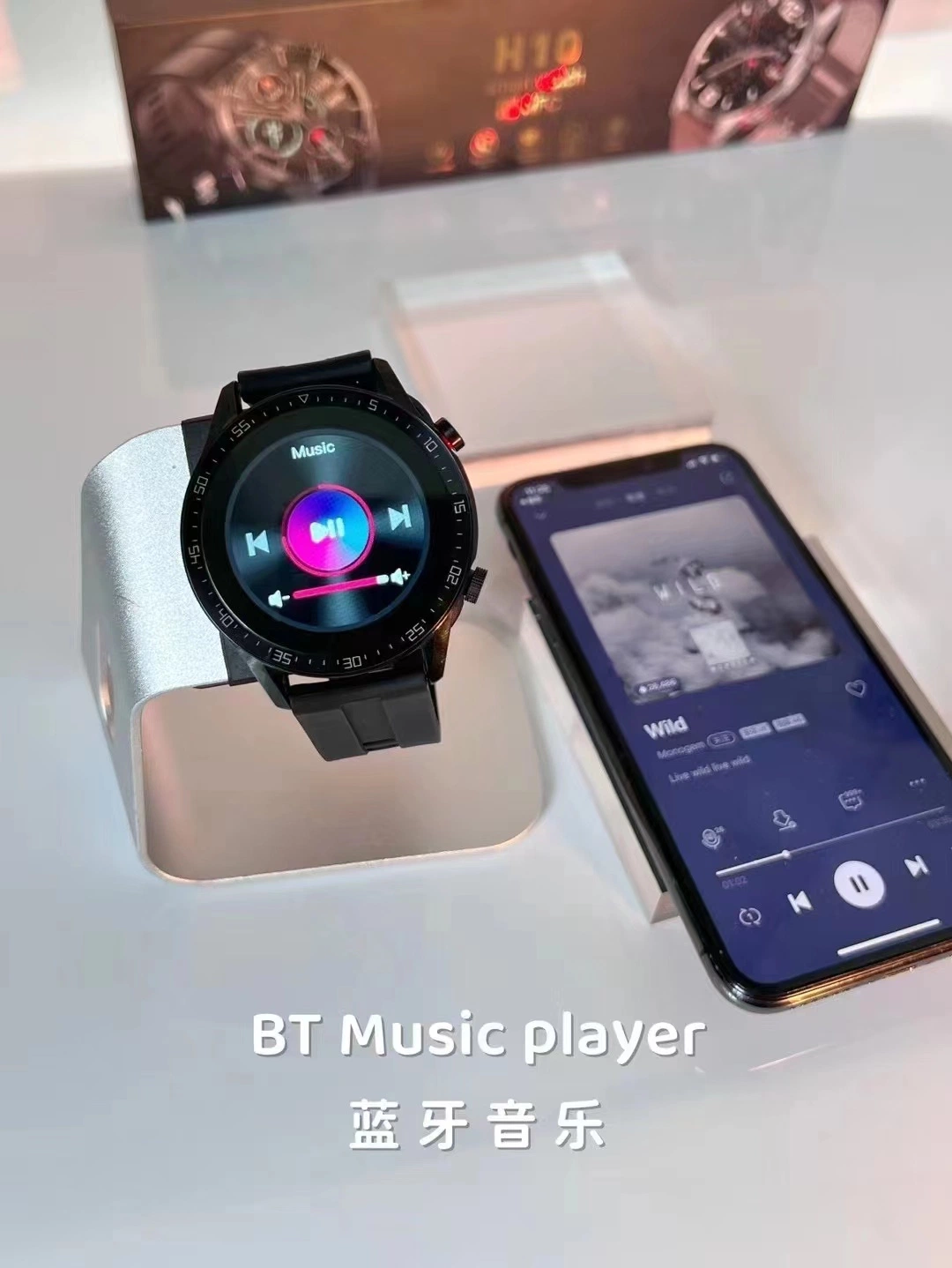 H10 1.3 " RTL 8762 IC Поворотные кнопки режима ожидания с длинным нажатием Водонепроницаемый GPS AI Voice Wireless с поддержкой Bluetooth и поддержкой Bluetooth через NFC Смарт-часы Bluetooth Smart Watch Phone