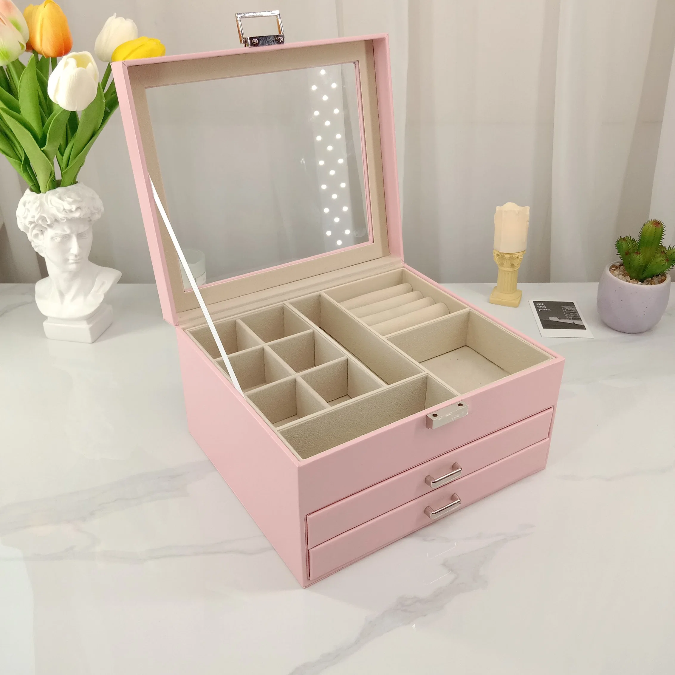 OEM ODM Double-Layer Jewelry Box Manufacturers Customized Drawer Jewelry Storage Box