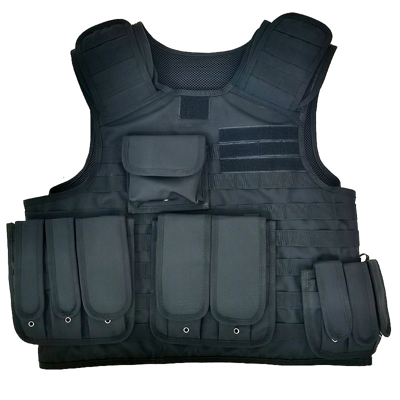 Customized Black Combat Training 1680d Nylon Oxford Ballistic Military Tactical Vest