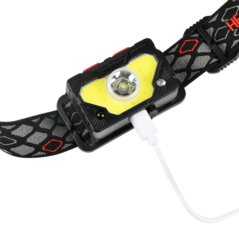 Brightenlux Hot Sale Adjustable Belt USB Rechargeable Battery High Bright LED Headlamp Tactical with 6 Modes