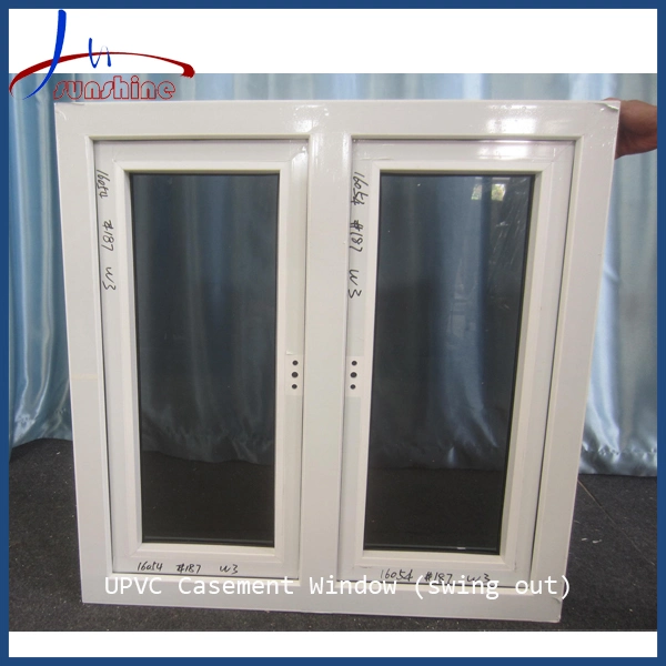 Double Tempered Glass UPVC/PVC/Plastic Soundproof Casement Window