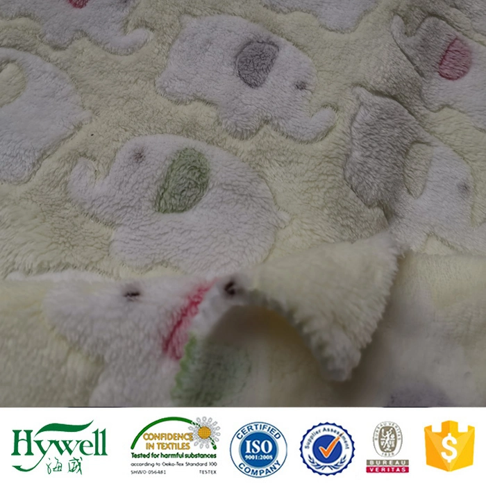 100% Polyester Blanket Fabric Print Coral Fleece