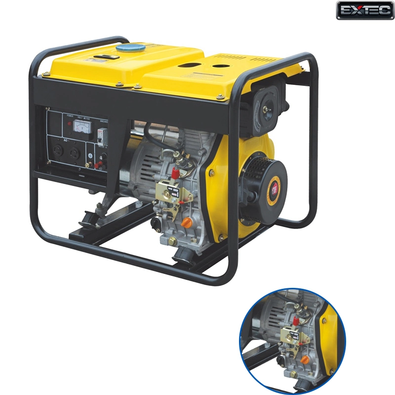 Extec Exd6500 50Hz 220V Generador Diesel refrigerado por aire Amarillo silencioso Generador eléctrico