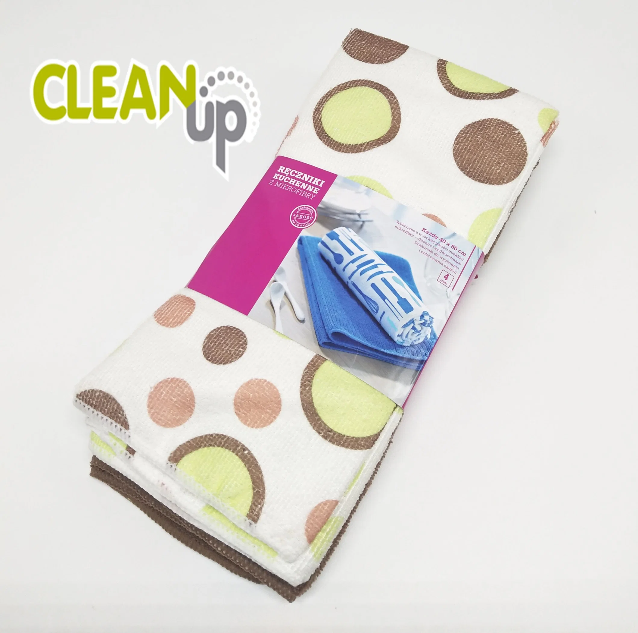 Printing Microfiber Cloth Set for Household Cleaning