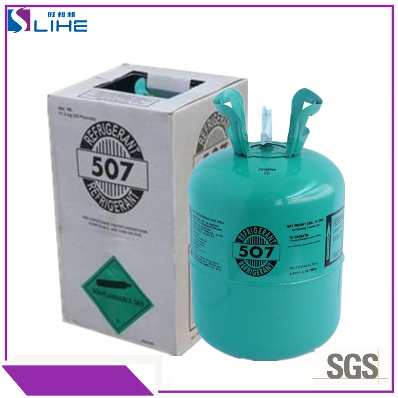 100% Gas puro HFC-507/R-507 Gas refrigerante 11,3kg/cil