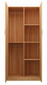 Customized Modern 2 Door MDF Wood Wooden Clothes Wardrobe