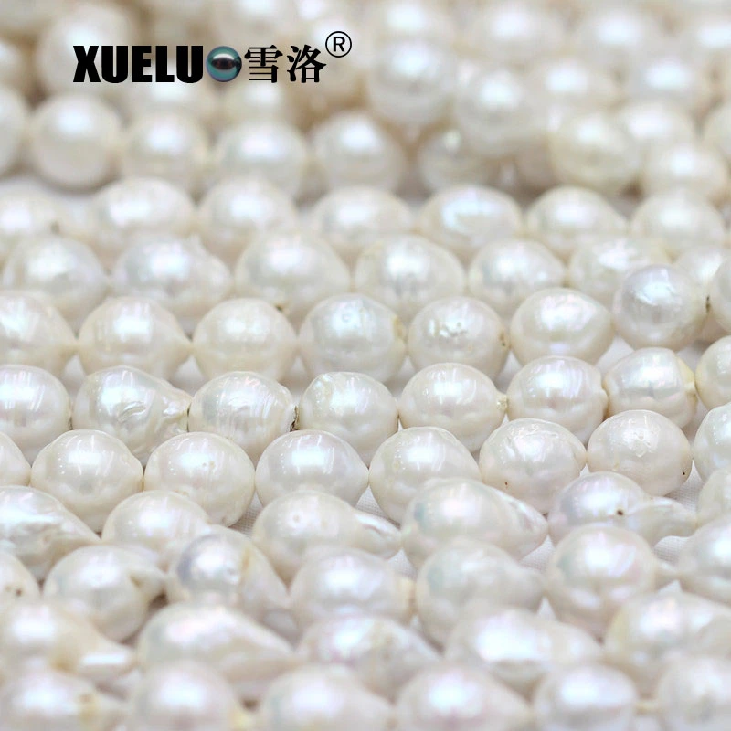 10-12mm White Edison Round Baroque Natural Real Cultured Freshwater Pearl Strings Wholesale/Supplier (XL190028)