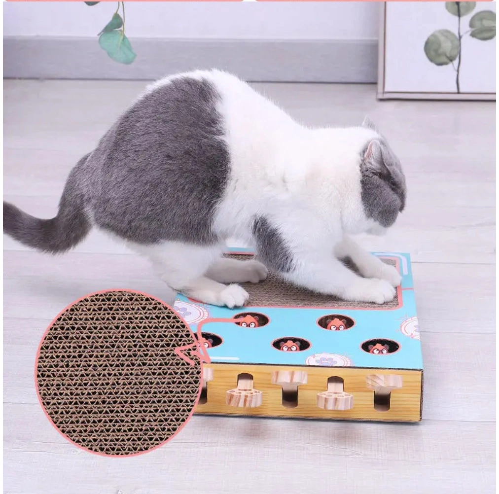 Lovepaw papier ondulé Cat Gracter Board Interactive Hit Hamster Cat Jouets à gratter