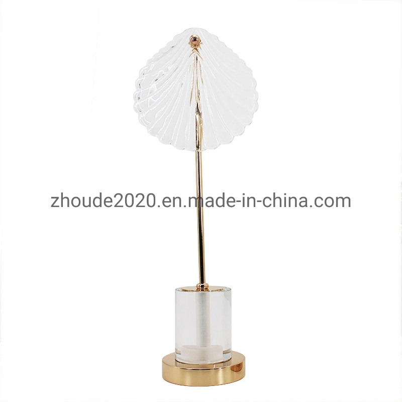 Modern Minimalism Style Luxury Crystal Base Glass Shell Shape Arts Crafts for Office Table Accessories