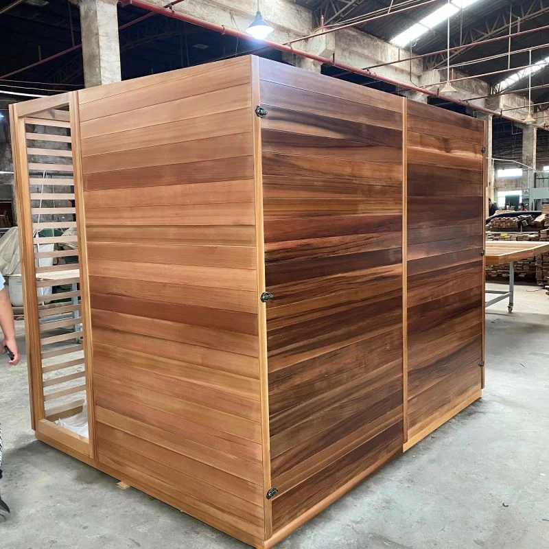 Brother Xi Brand Bespoke Cedar Sauna Room with Painting