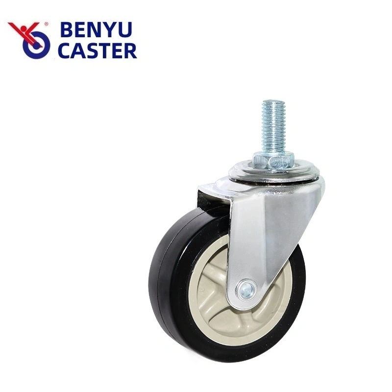 3inch TPU Swivel Caster Wheels with Brakes in Black Color with Quietly Running