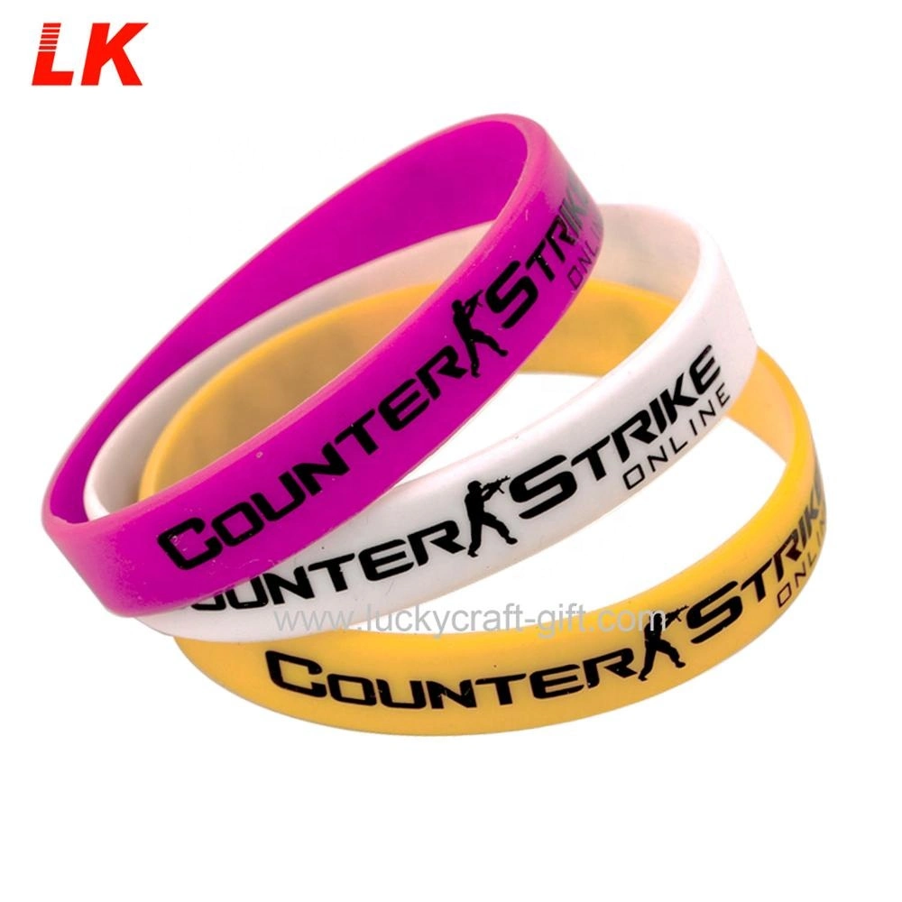 Sporty Stylish Gift Custom Logo Silicone Sports Logo Rubber Wristband