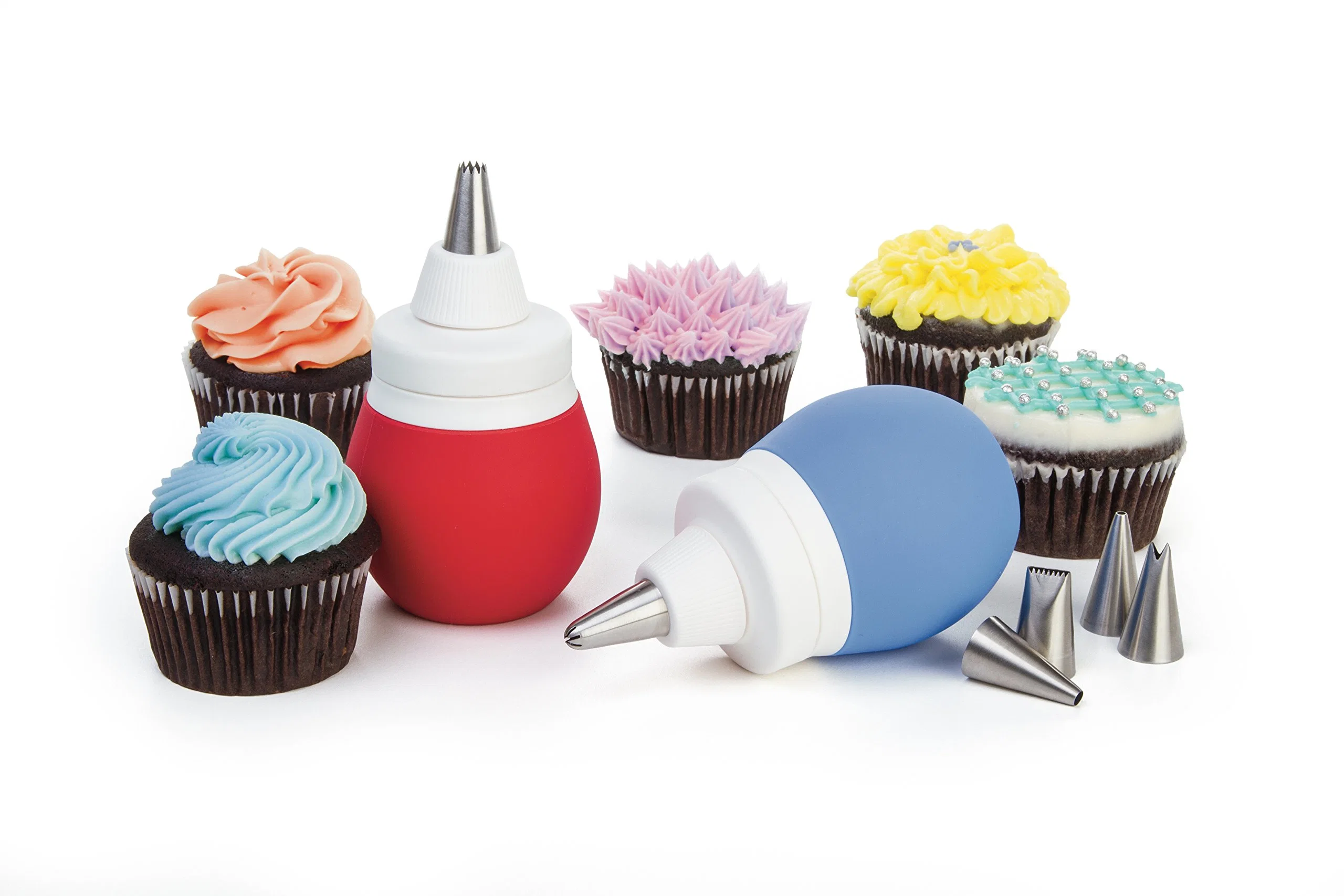 8 Pieces Frosting Bulb Decorating Kit Pastry Bag