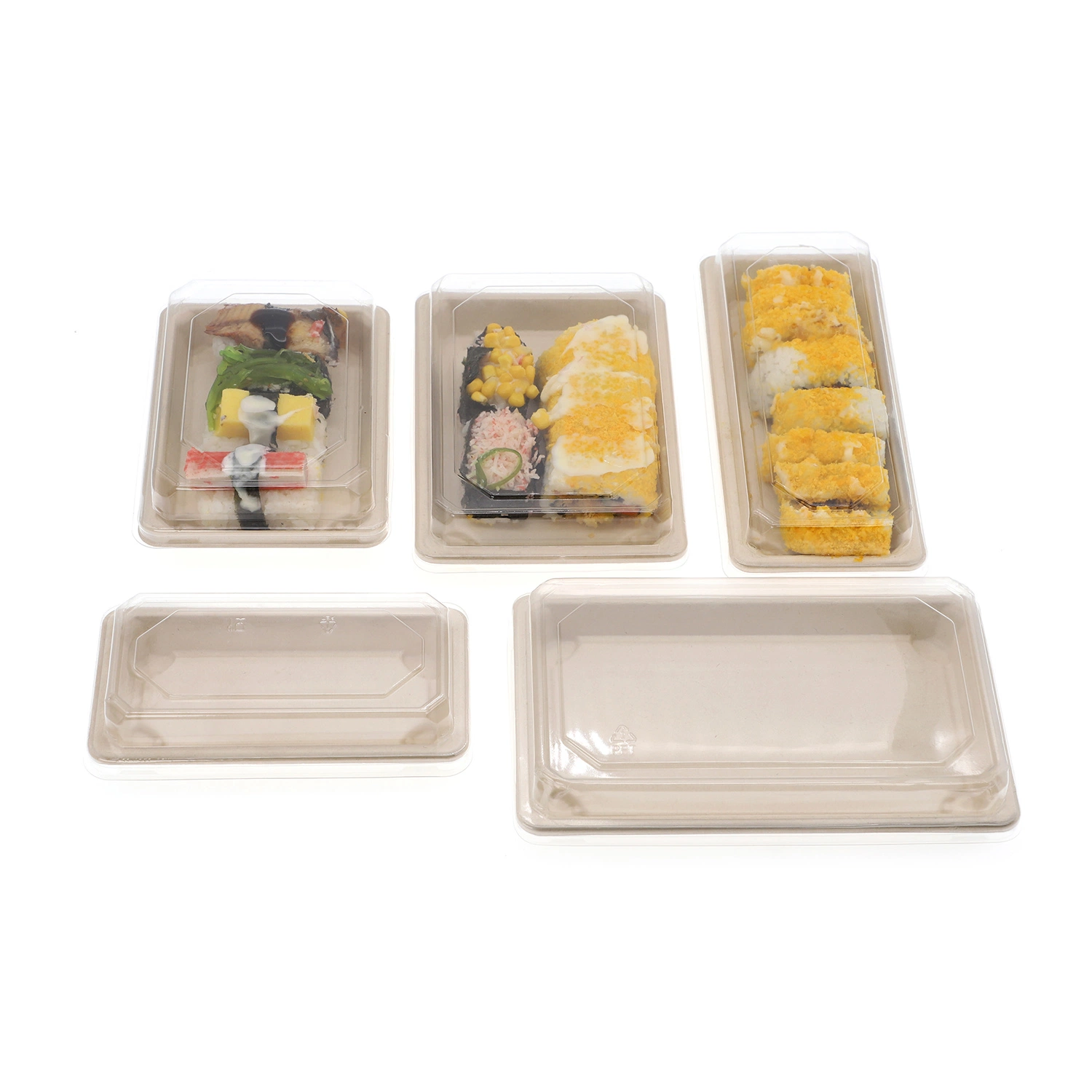 Biodegradable Sugarcane Bagasse Rectangular Tableware Sushi Tray